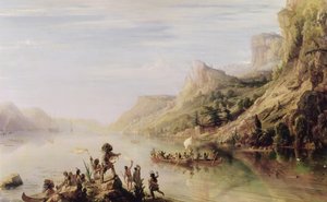 Jacques Cartier (1491-1557) découvrant le fleuve Saint-Laurent en 1535, 1847